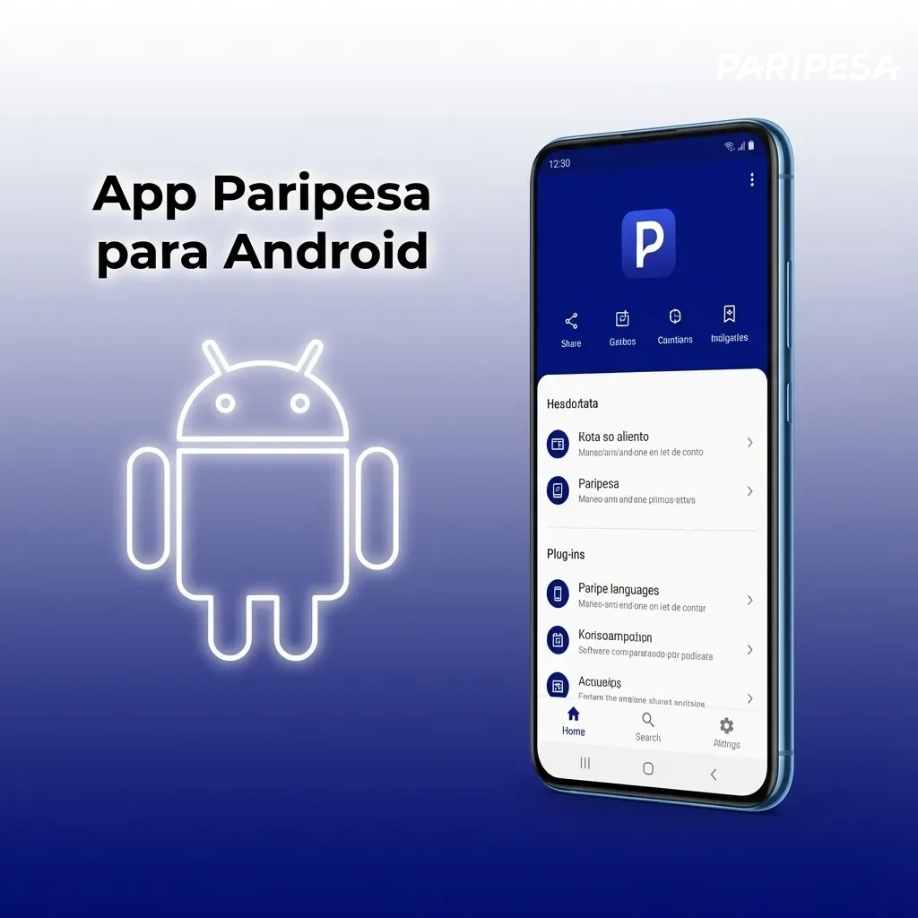 Pantalla de un teléfono Android mostrando la app Paripesa con opciones de apuestas y notificaciones activadas