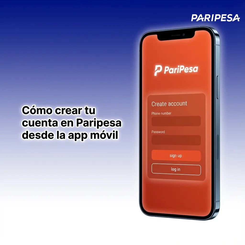 Mano sosteniendo iPhone con app Paripesa abierta mostrando pantalla de registro para crear cuenta nueva en Perú