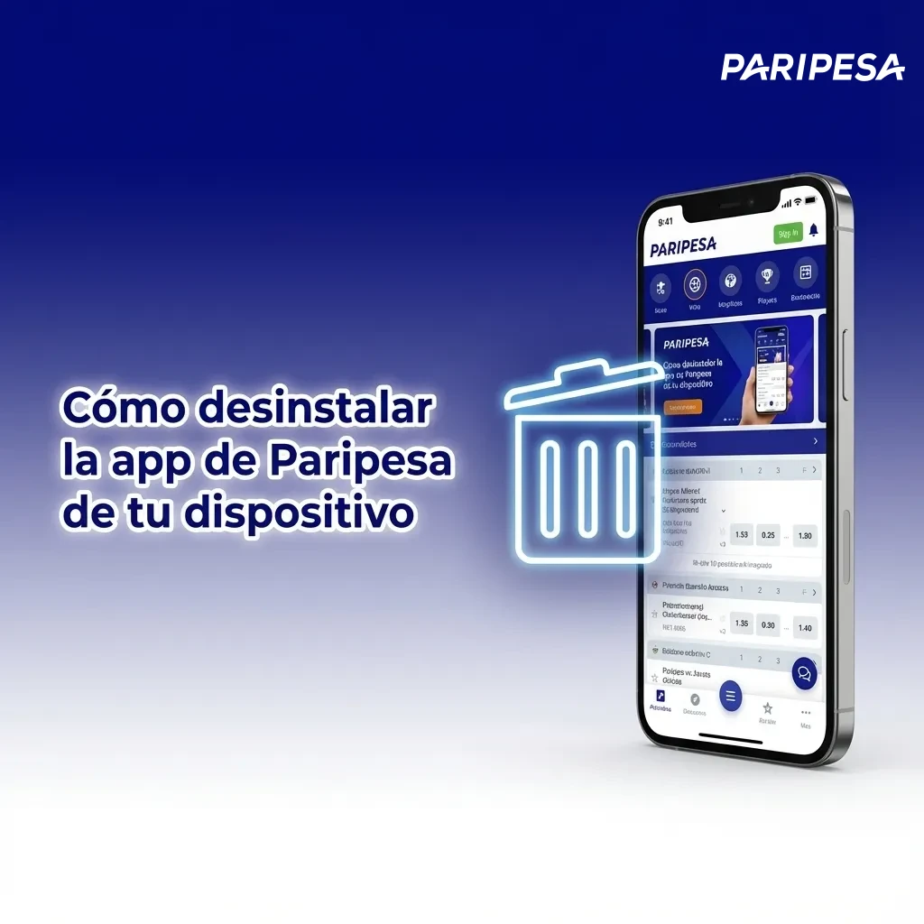 Ilustración de un usuario desinstalando la app Paripesa en Android y eliminando el acceso directo PWA en iOS