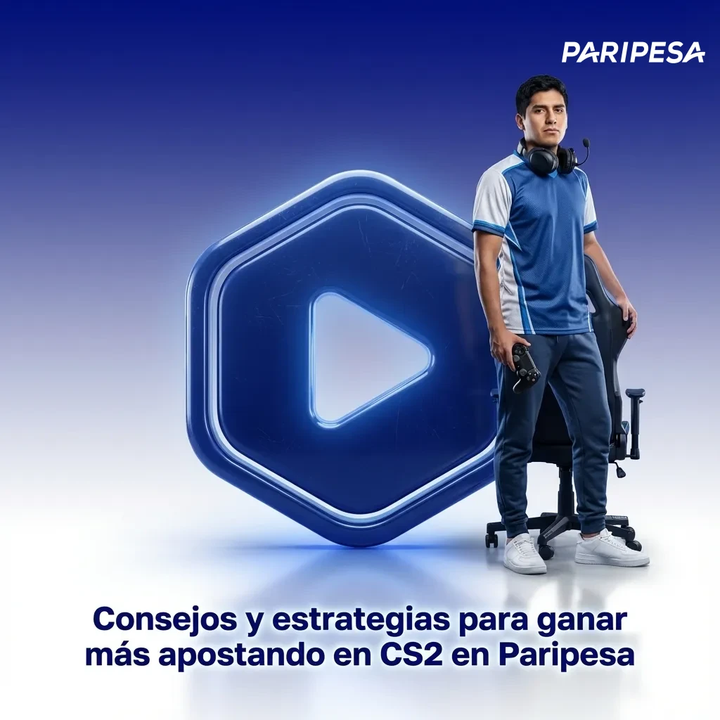 Banner de apuestas en CS2 en Paripesa con lista de consejos estratégicos y banca en soles PEN