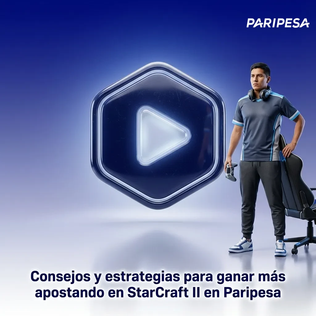Banner de apuestas en StarCraft II en Paripesa con consejos sobre banca, análisis de jugadores, mapas y apuestas en vivo