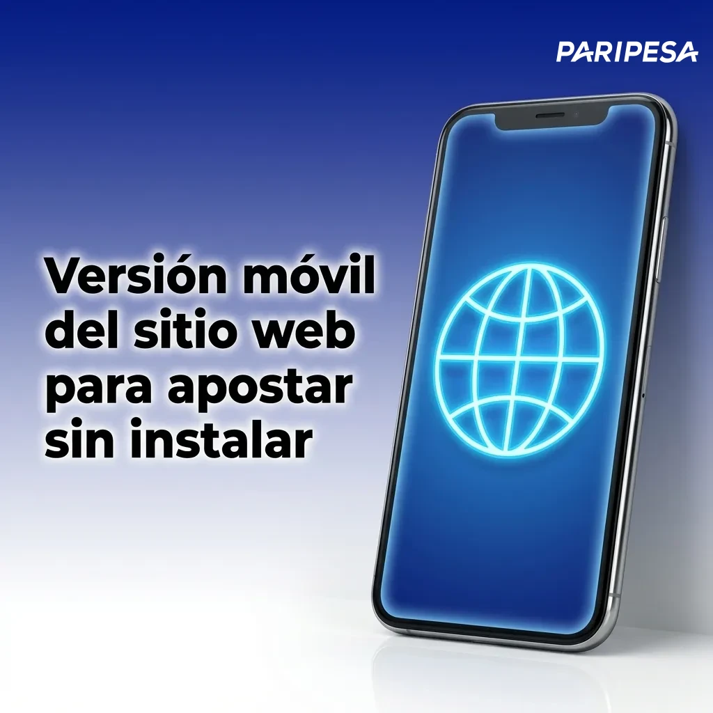 Teléfono mostrando versión móvil de sitio de apuestas con deportes, casino, pagos y promociones sin necesidad de descargar apps.