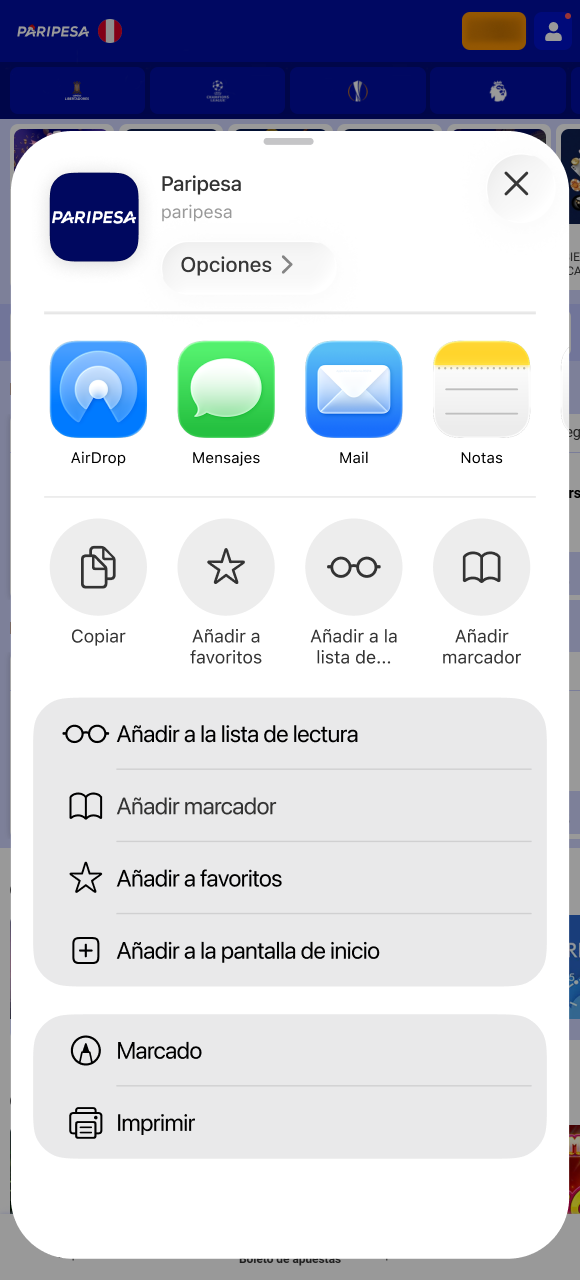 Abre el icono instalado y comienza a jugar con la versión de iOS en la App de Paripesa.