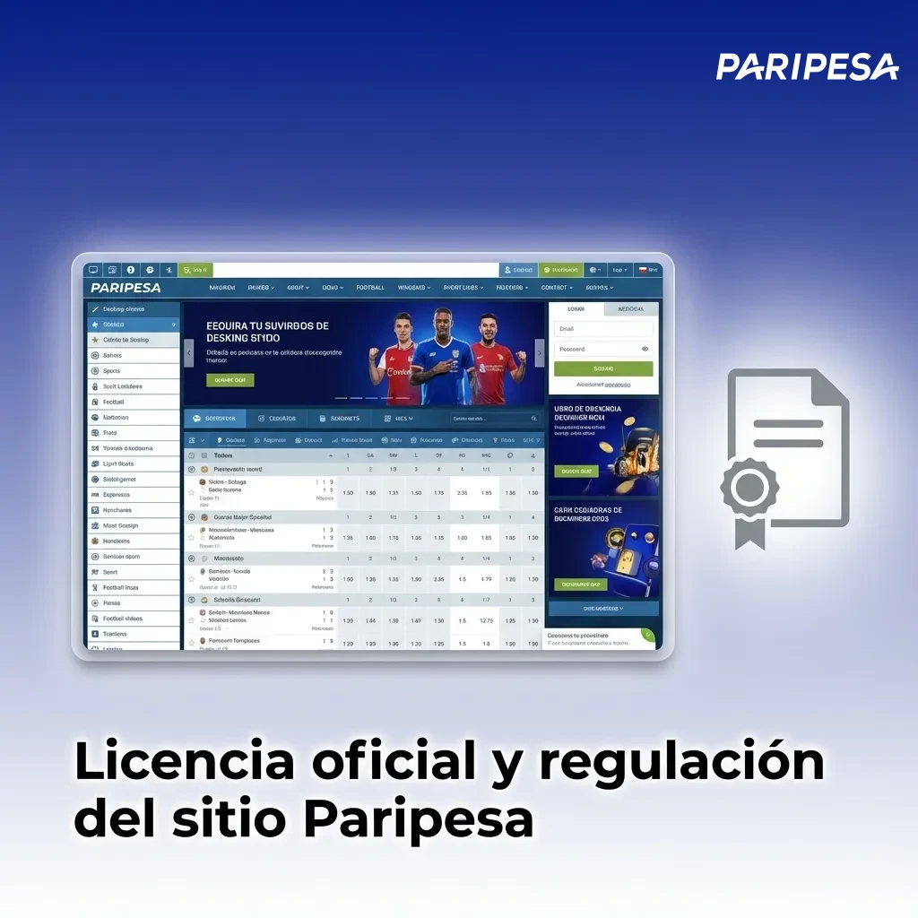 Sello de licencia de juego Paripesa Curazao 1668/JAZ, destacando seguridad, datos protegidos y juego responsable desde 2019