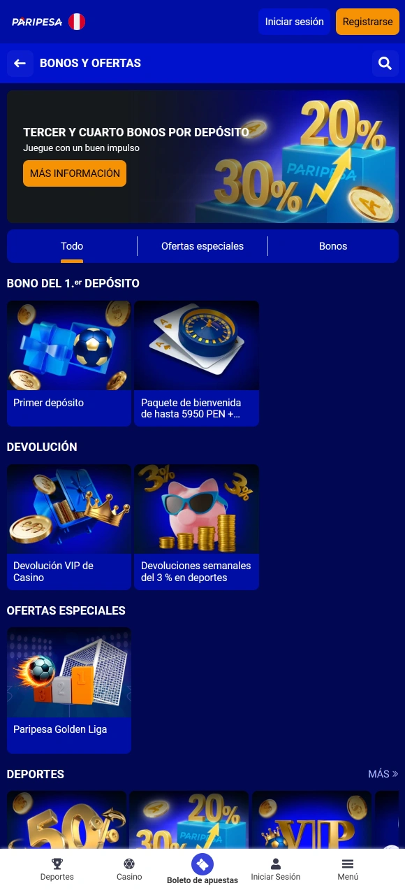 Descubre las promociones disponibles y activa tu bono en la App de Paripesa.