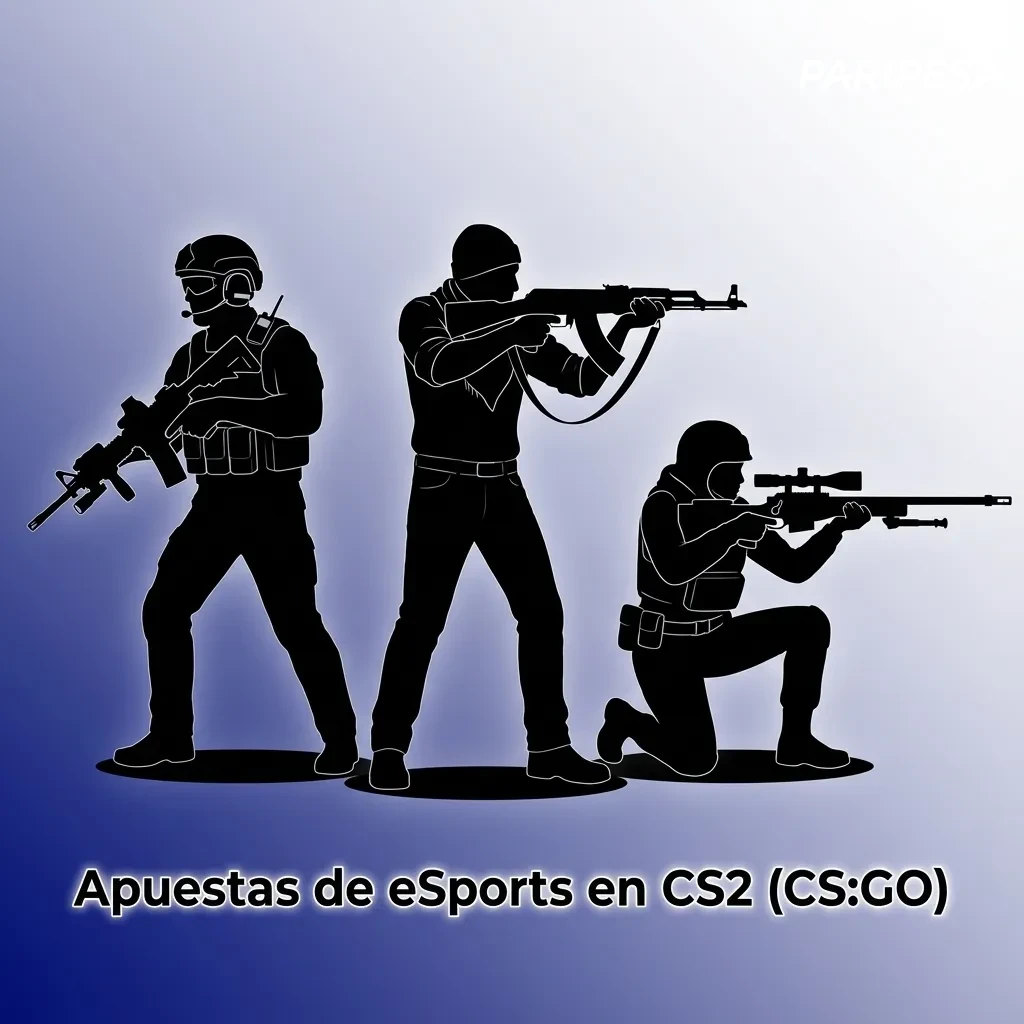 Pantalla de juego de CS2 con interfaz de apuestas en vivo y lista de torneos de eSports destacados