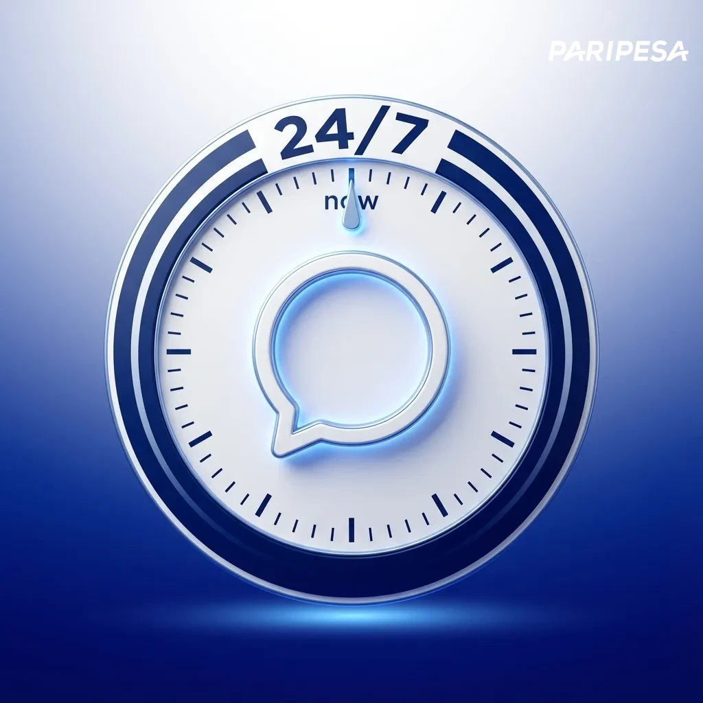 Ilustración de usuario chateando con soporte Paripesa en línea, ventana de chat abierta en computadora y móvil.