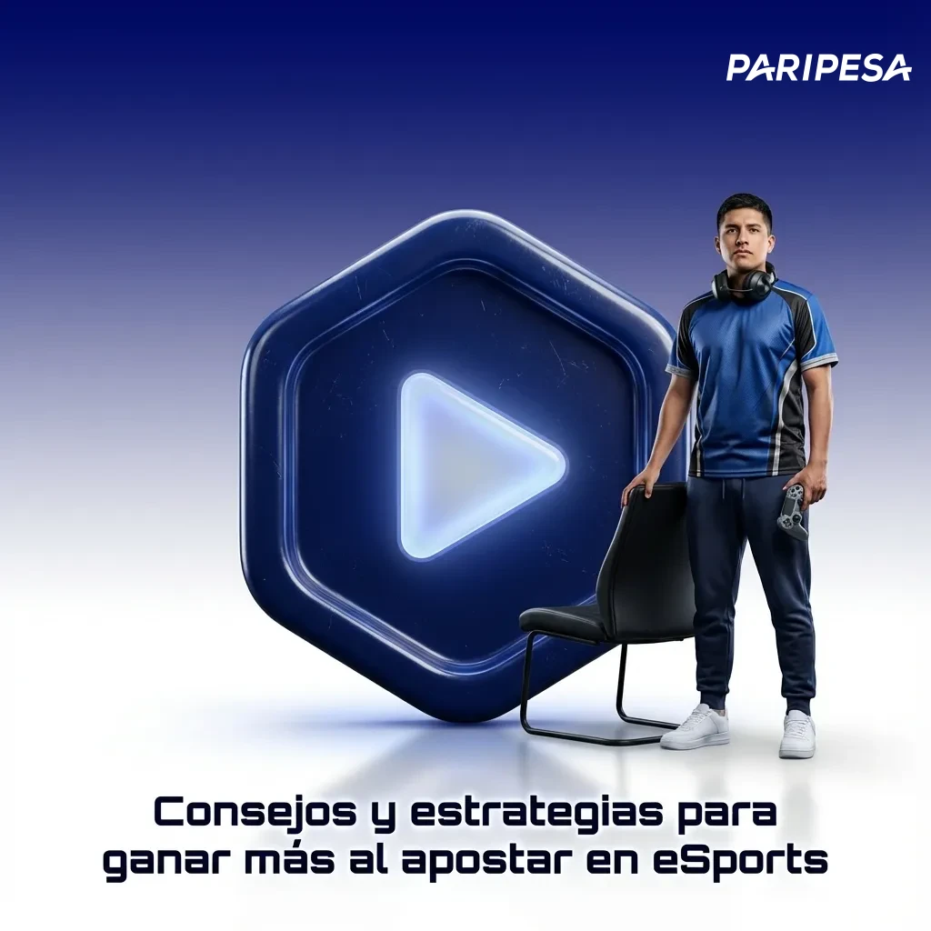 Ilustración de apuestas en eSports con gamer, gráficos de estadísticas y símbolos de dinero sobre un fondo digital