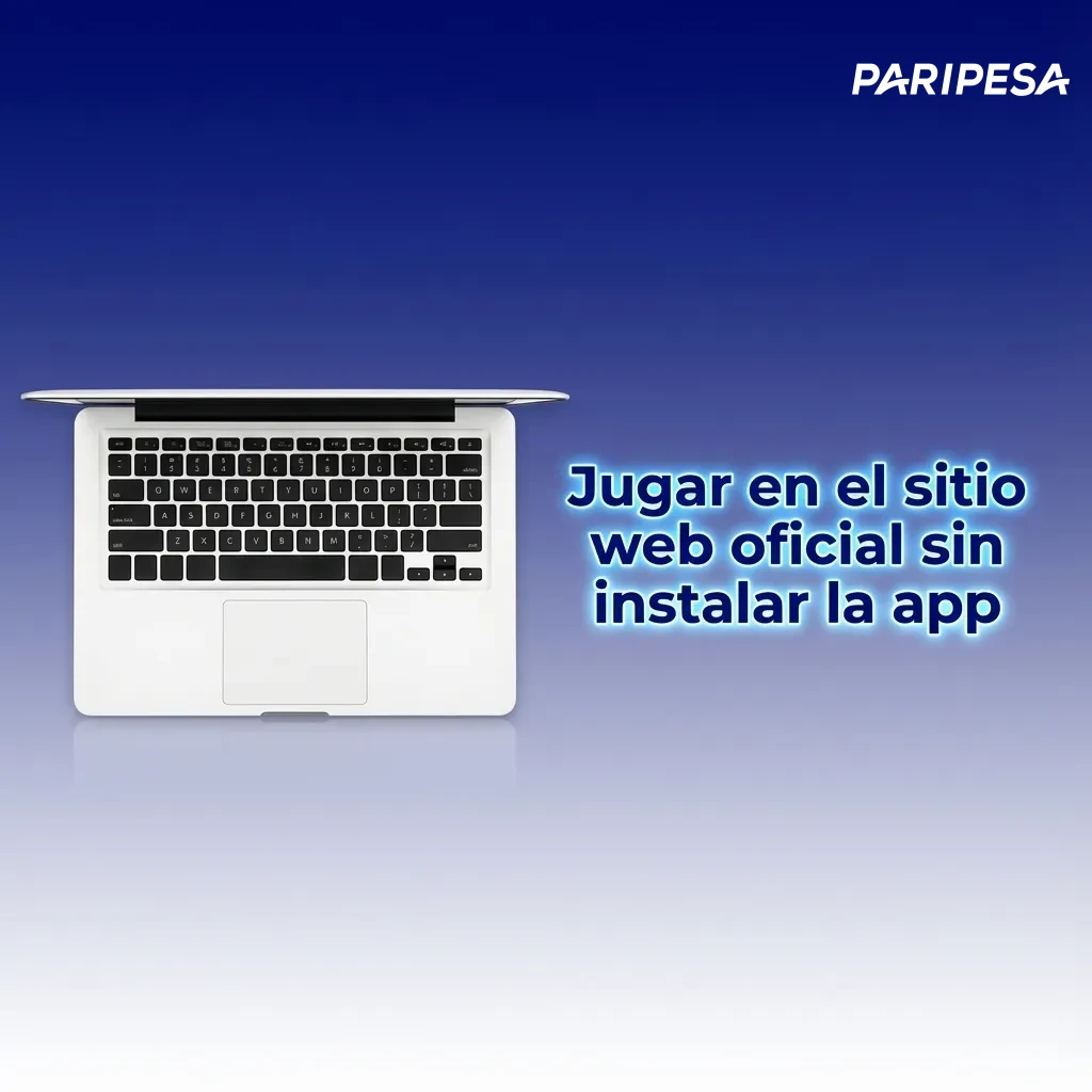 Persona usando el sitio web oficial de apuestas y casino en una laptop, sin instalar aplicaciones