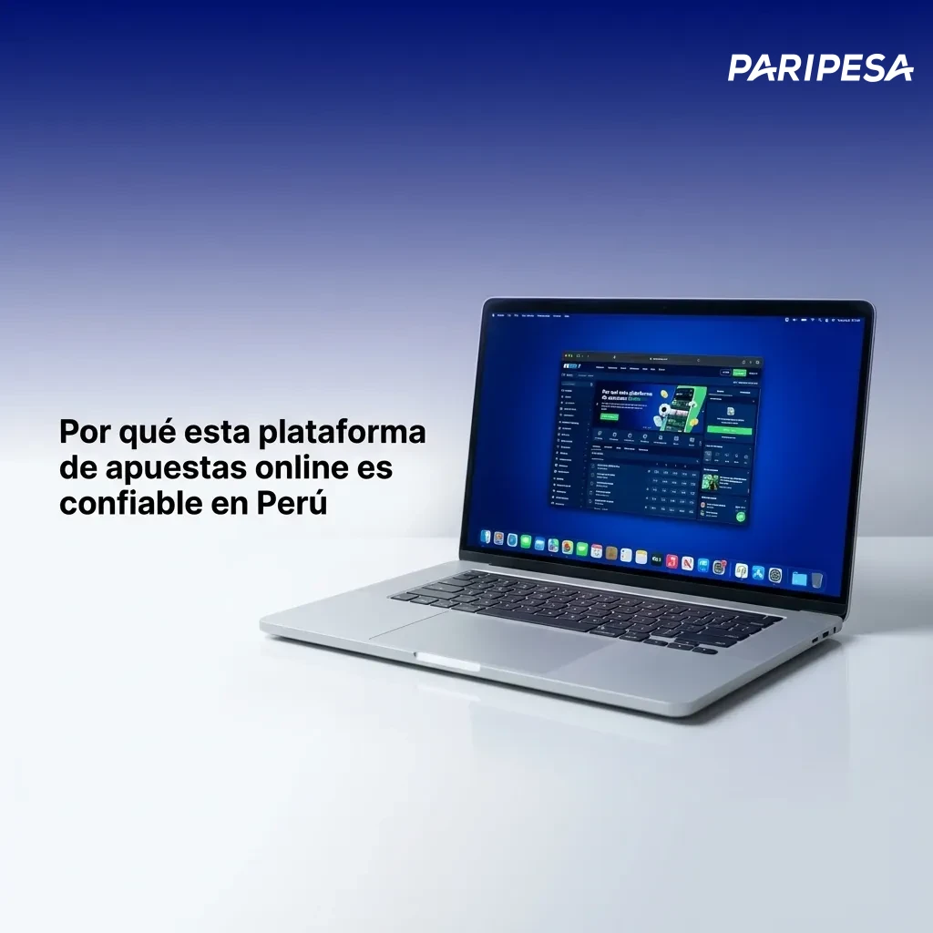 Pantalla de plataforma de apuestas online confiable en Perú, con eventos deportivos, casino, app móvil y medidas de seguridad.
