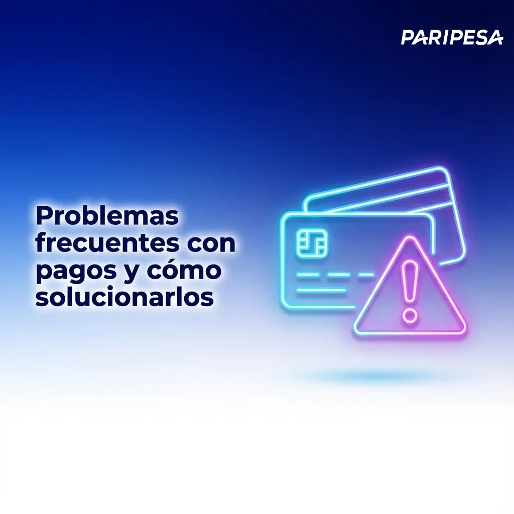 Ilustración en español mostrando lista de problemas frecuentes con pagos en línea y pasos básicos para resolverlos.