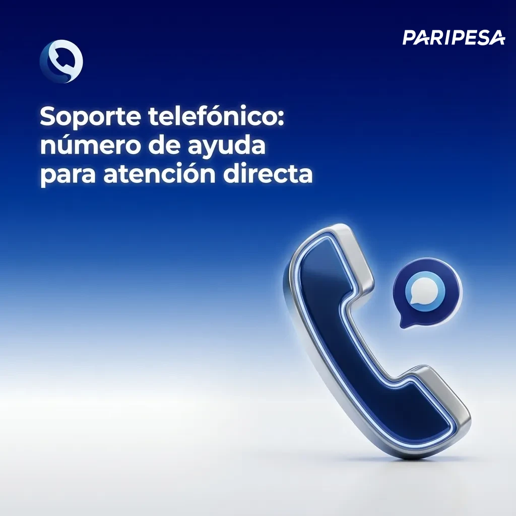 Ilustración de soporte telefónico, cliente hablando con agente por auriculares y número de ayuda destacado en pantalla