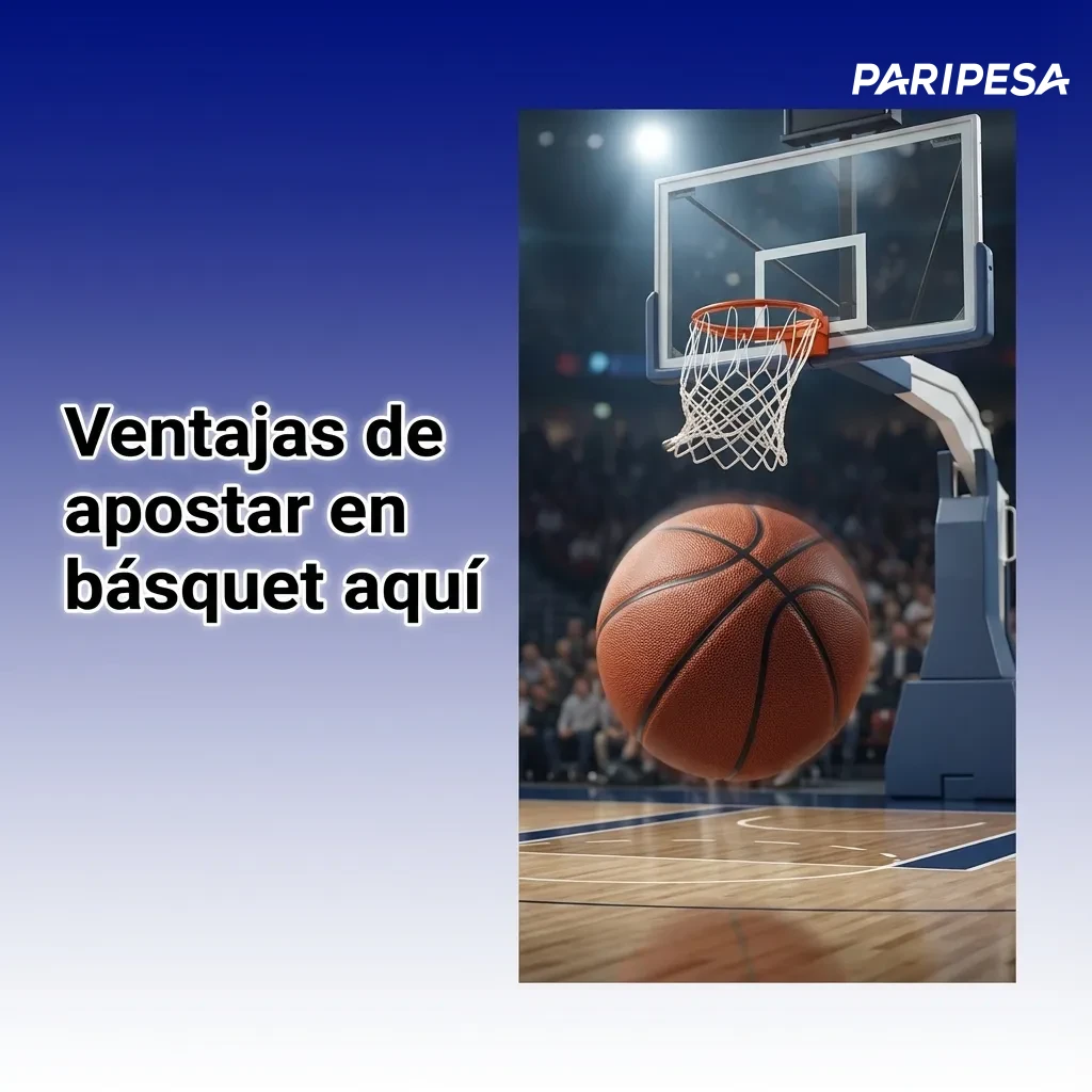 Gráfico promocional de apuestas de baloncesto destacando ligas, mercados, apuestas en vivo, app móvil y juego responsable