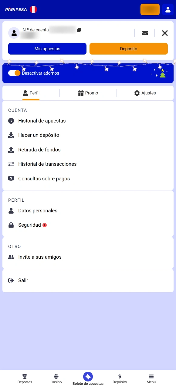 Confirma tus datos para gestionar tus apuestas tras el Inicio de sesión en Paripesa oficial.