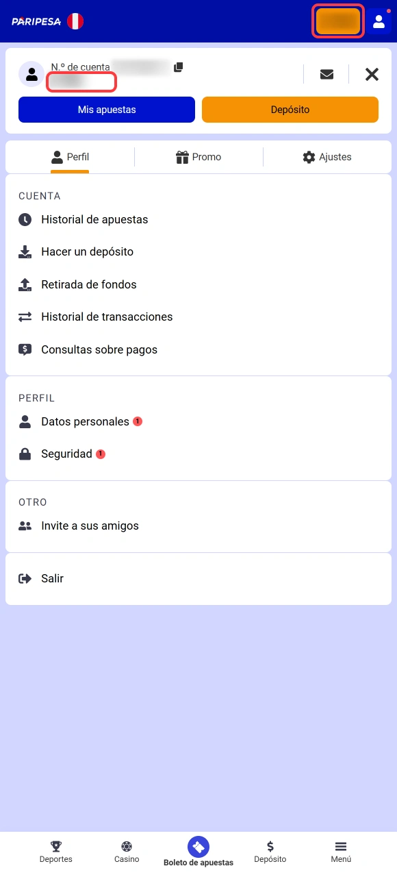 Verifica en tu saldo personal que el Bono en Paripesa se haya acreditado correctamente.