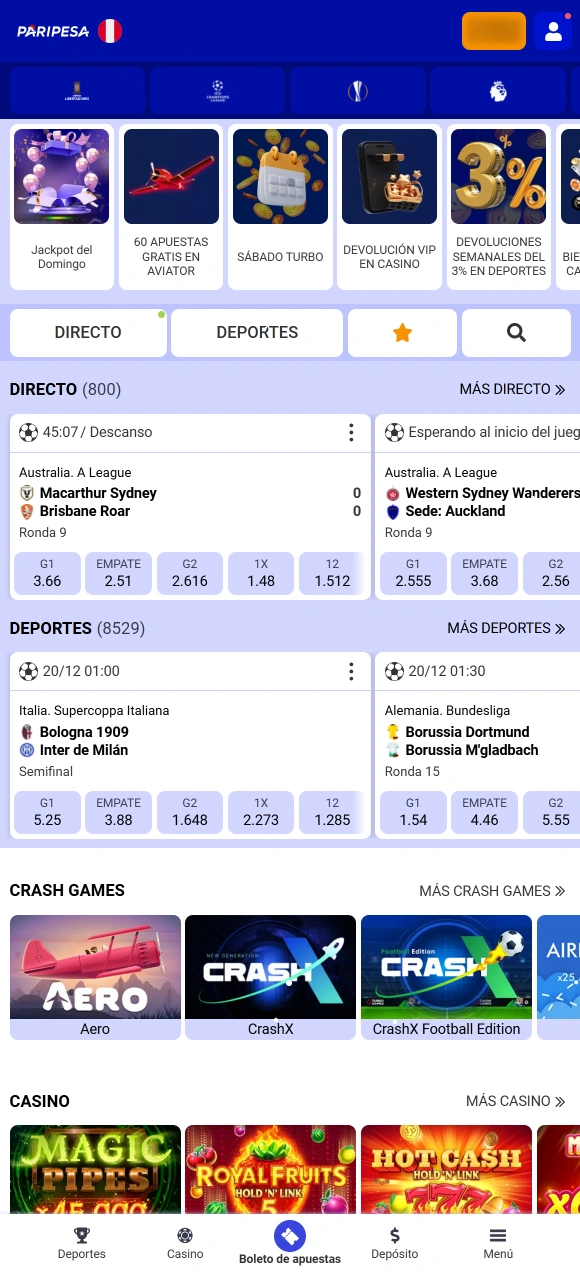 Pulsa el botón de entrada para finalizar el Login en Paripesa y apostar.