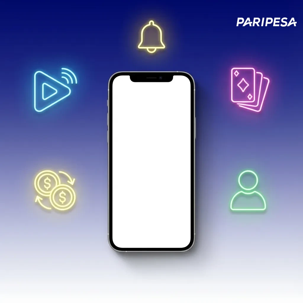 Ilustración de app Paripesa en celular mostrando apuestas, casino en soles peruanos y bonos destacados para usuarios de Perú