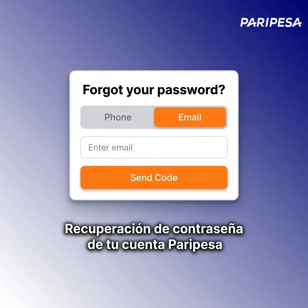 Recuperación de contraseña de tu cuenta Paripesa